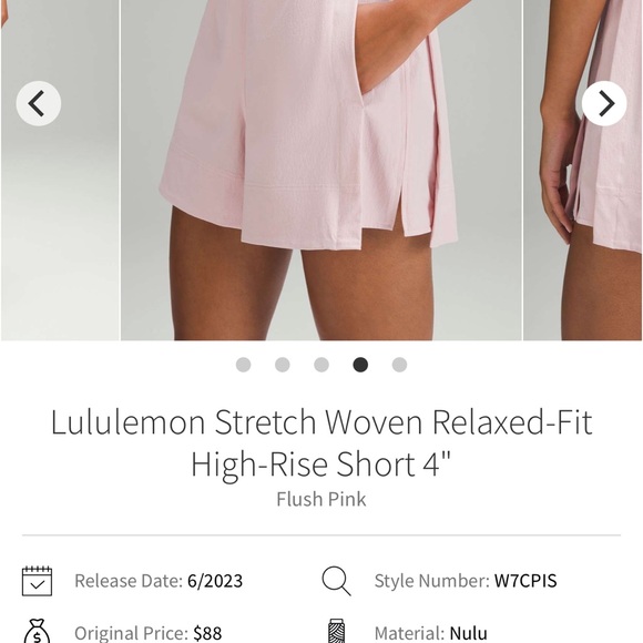 Women's Lululemon Stretch Woven Shorts - Picture 5 of 5
